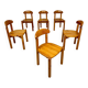 Lot de 6 chaises en pin massif design scandinave Reiner Daumiller