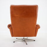 1970s leather swivel armchair by Nili Stoppmobler, Denmark