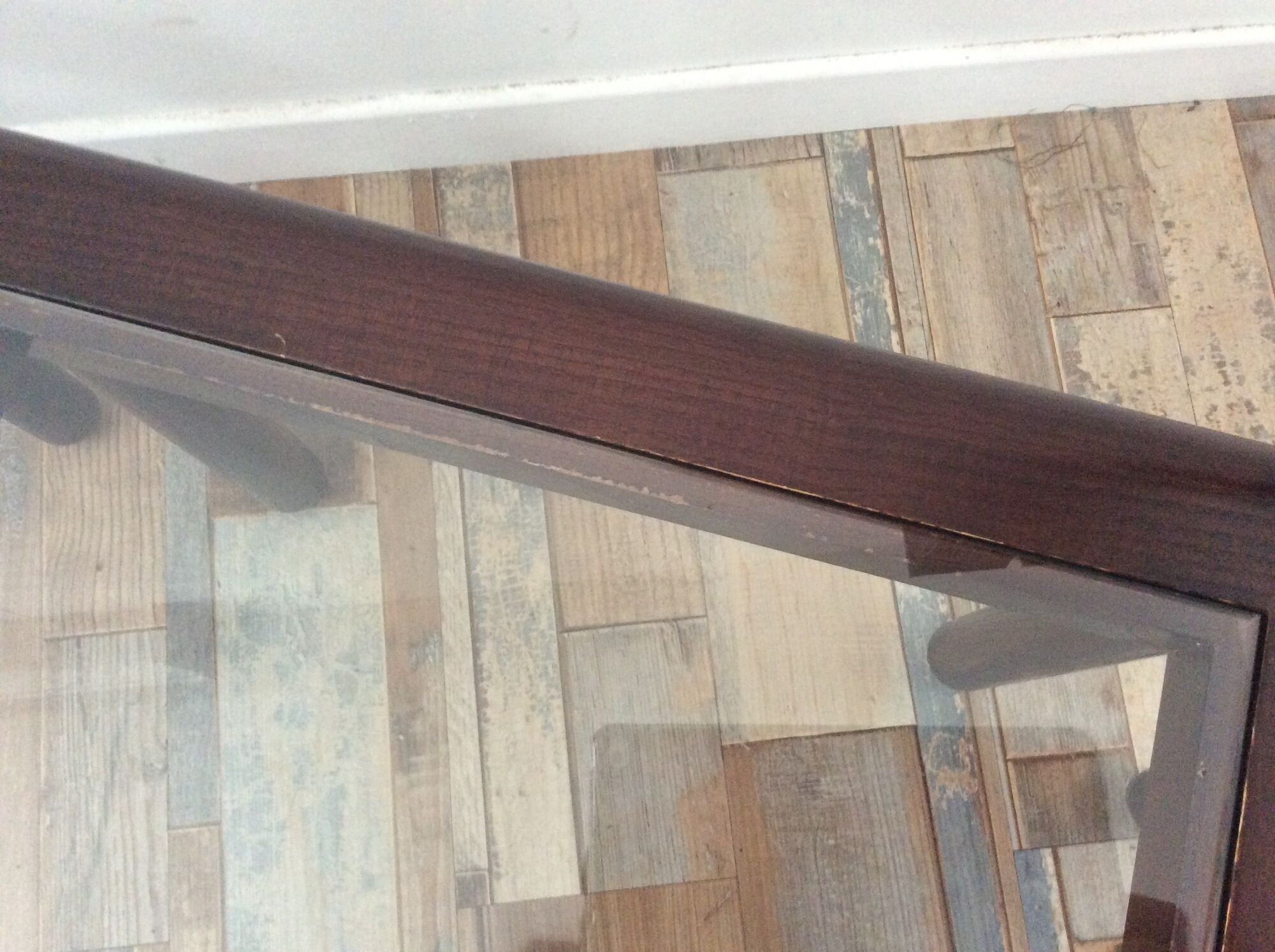 Series of 3 wooden and glass tables from the 70s