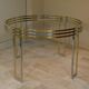 Dining table in chrome and gold steel, Romeo Rega style, Italy, 1970s.