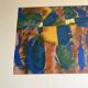 Huile sur papier, cadre bois, vitre