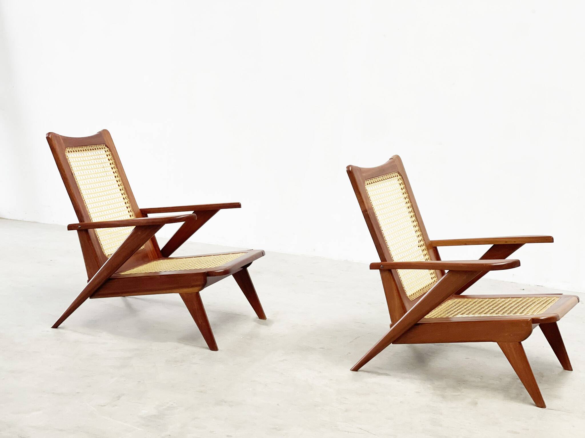 Sculptural french lounge chairs 1950's.