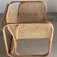 U-shaped armrest rattan armchair, grid canning
