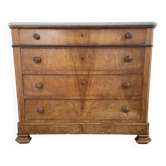 Antique walnut commode with marble top, 19th century.
