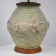 Ceramic lamp decorated fish in relief circa 1970