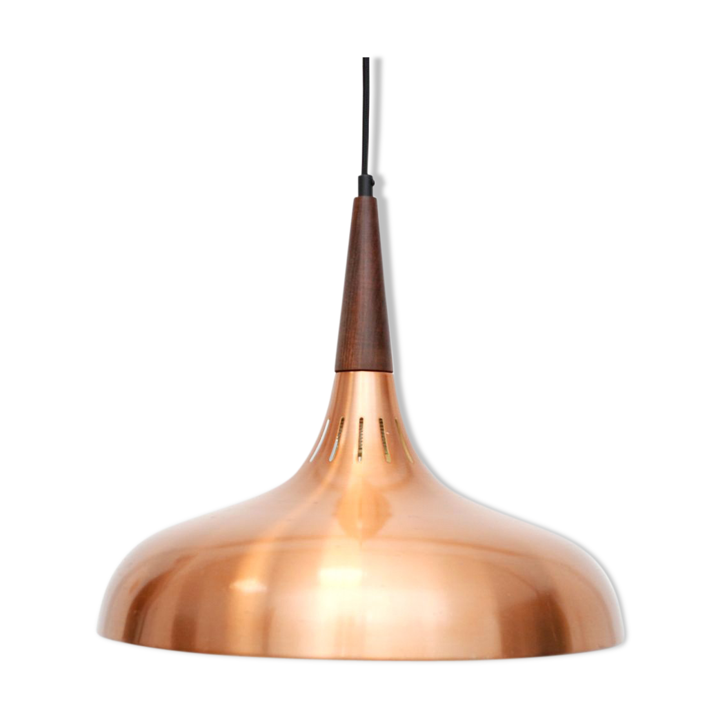 Vintage danish pendant lamp in copper 60's