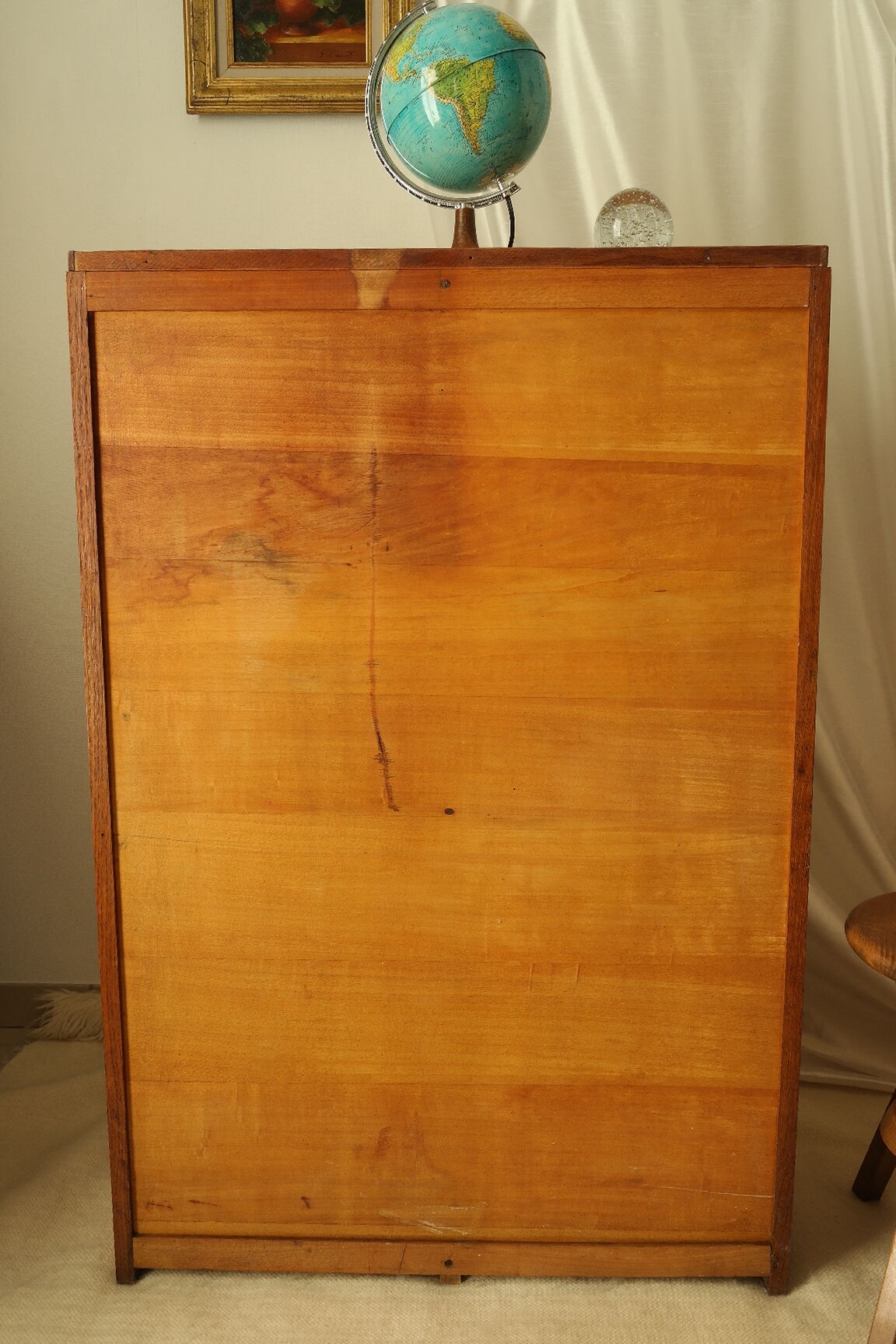 Radia vintage oak double curtain binder cabinet