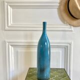Signed stoneware soliflore bottle vase