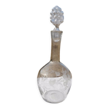 Carafe old floral decor engraved, sandblasted - end 19th