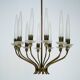 Rare Angelo Lelii for Arredoluce, 12-Lights Chandelier, Italy 1953