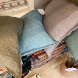 Coussin en lin 50x50cm vert