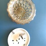 Plafonnier rond marguerite en verre moulé