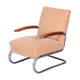 Bauhaus Armchair in Beech & Chrome attributed to Thonet, Czech, 1930s