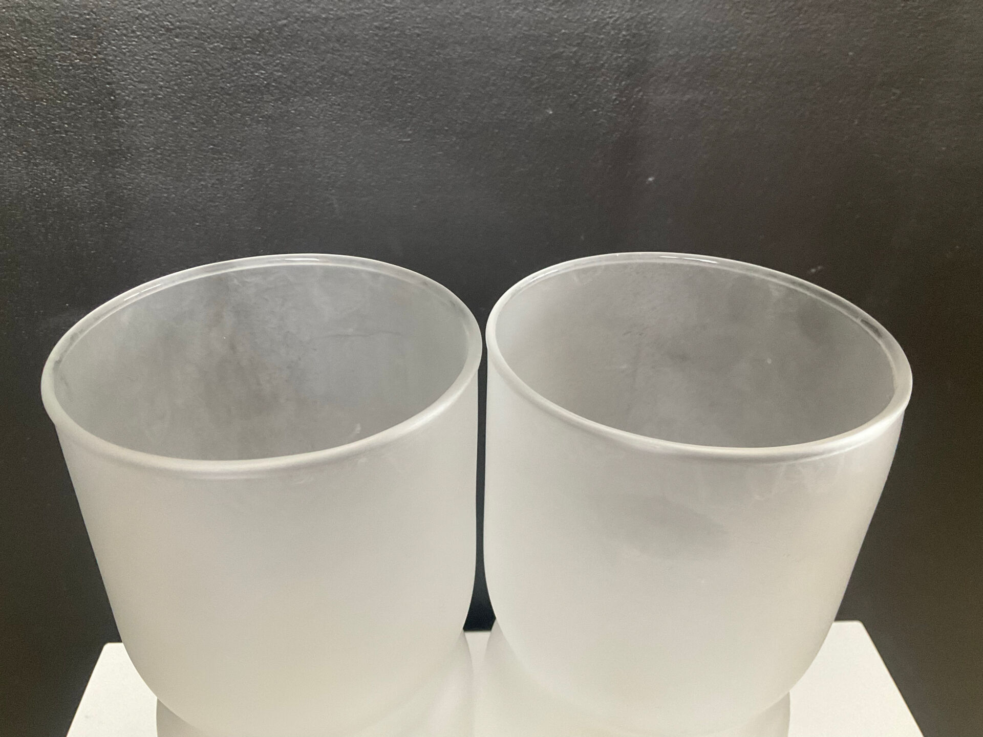 Pair of vintage lamps in frosted glass