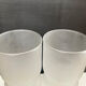 Pair of vintage lamps in frosted glass