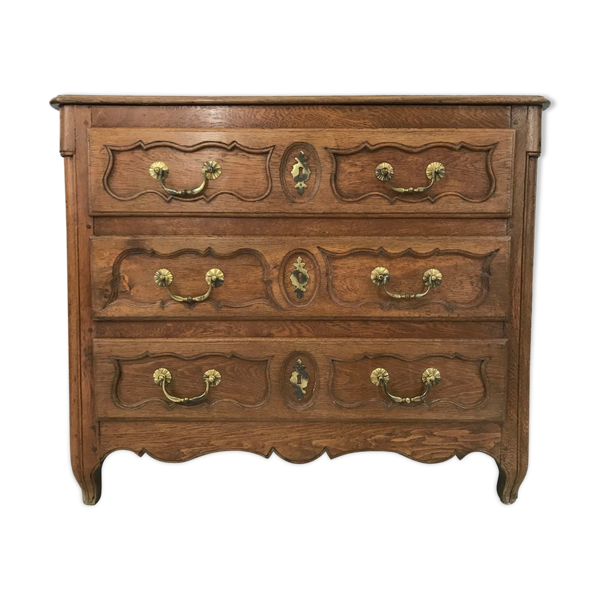 Commode Louis XV en chêne clair 18ème siècle