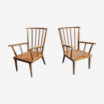 Paire de deux fauteuils Baumann ' Eventaille" vintage 1960