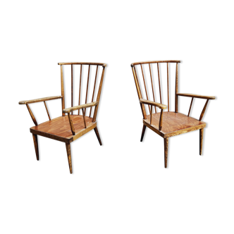 Pair of armchairs Baumann ' Eventaille" vintage 1960