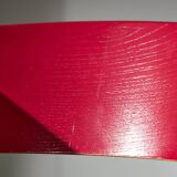 Red Plywood and Curved Metal Frame Chair