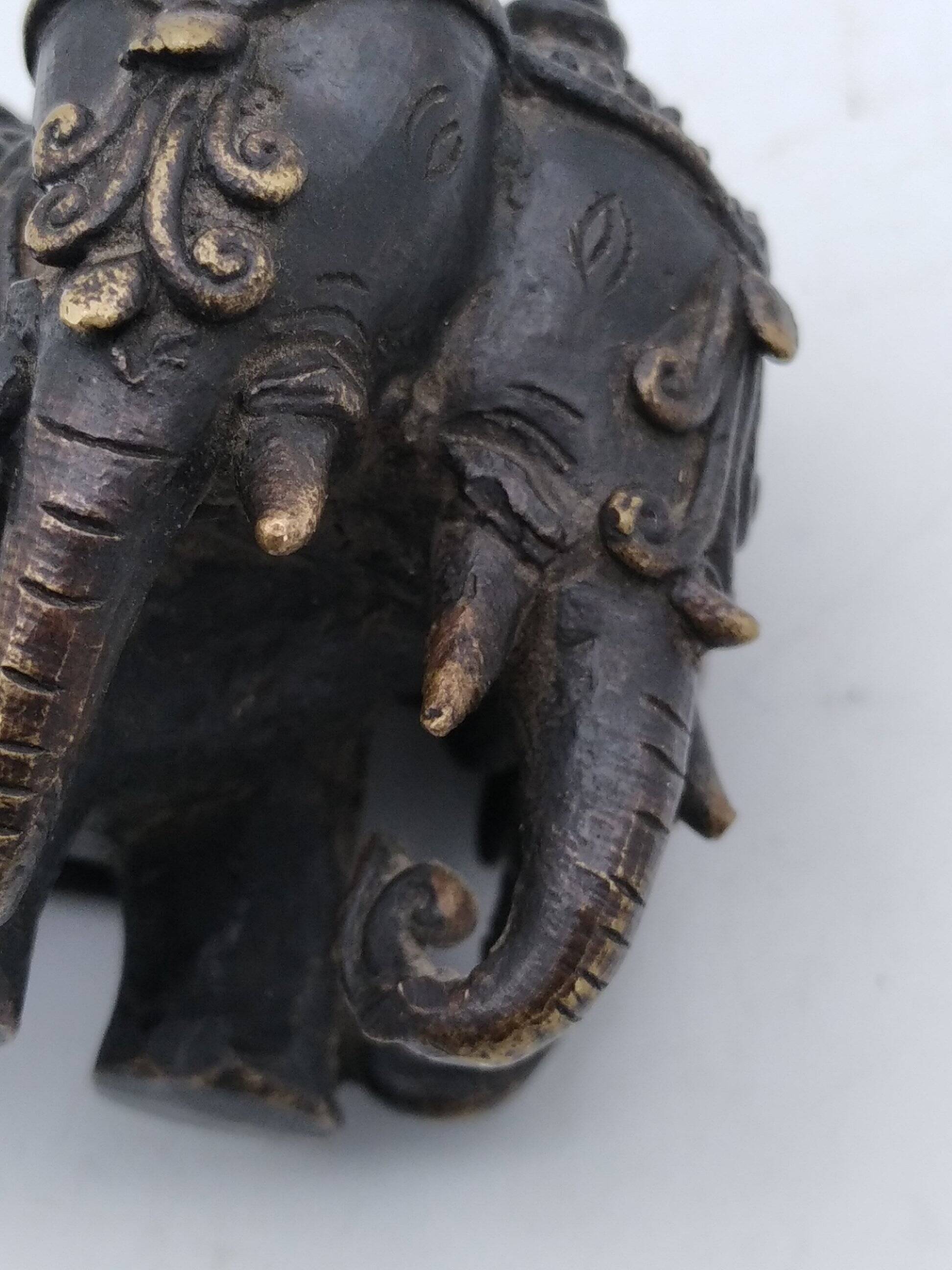 Airavata elephant in bronze. 19th century India.