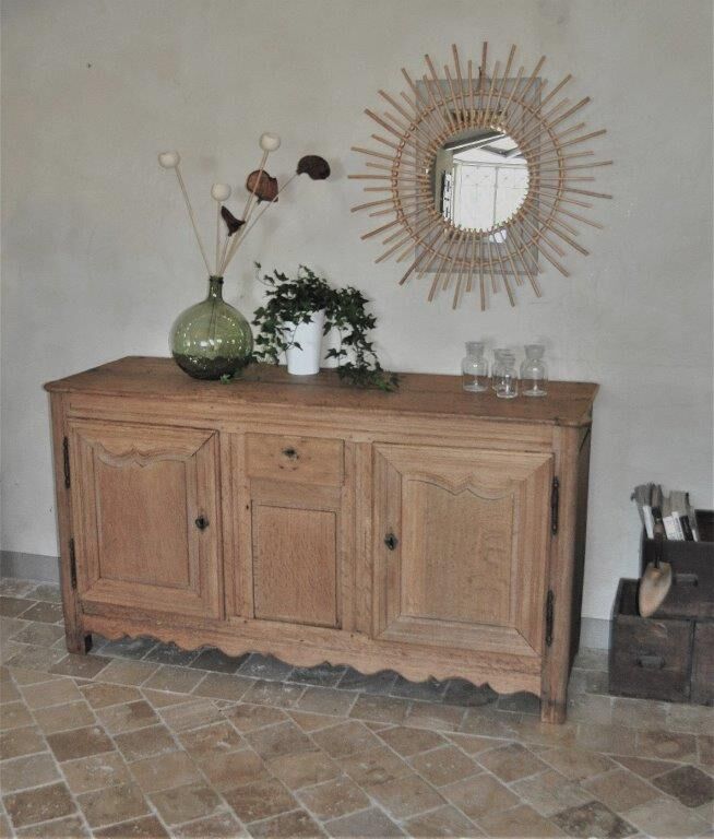 Buffet Louis XIV Dresche Picarde solid oak aspect Brut