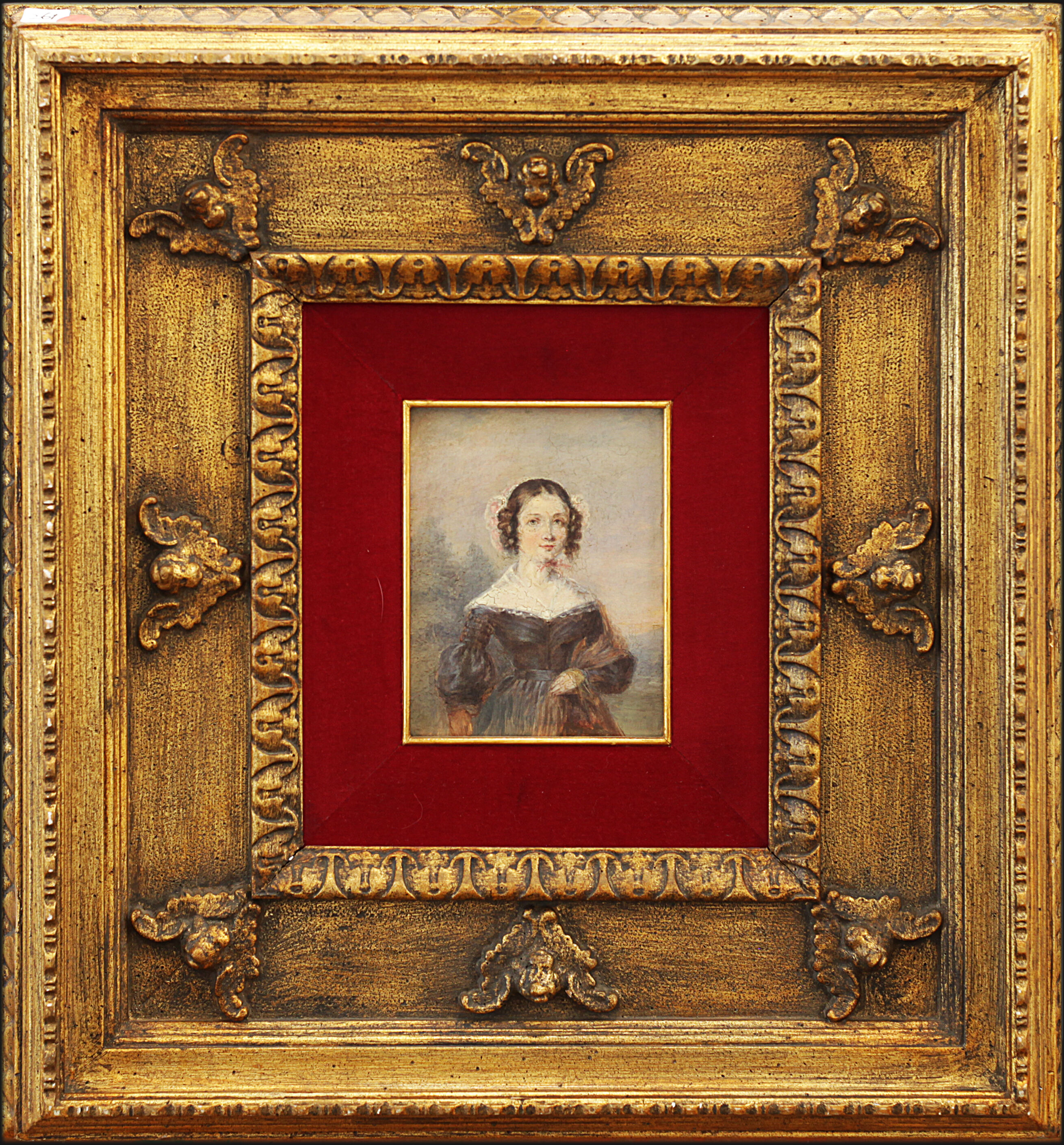 <Portrait de jeune femme>,peintre du 19ème siècle