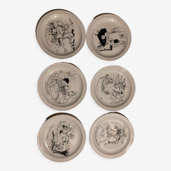 Lot 6 humorous plates by Jean Bellus