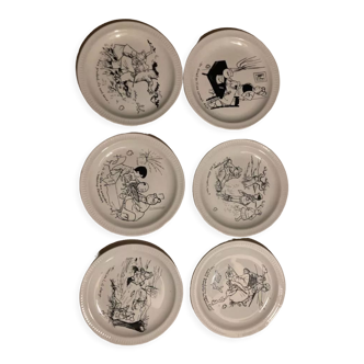 Lot 6 humorous plates by Jean Bellus