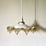 Suspension drapée verre blanc beige