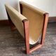 Scandinavian magazine door 1970 in teak and linen canvas