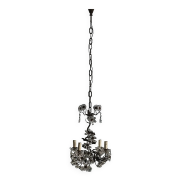 Lustre ancien en métal et tôle, Italie, XXe siècle