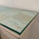 Console vintage en travertin, bois et verre