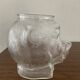 Vintage glass bear head jar France