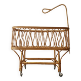 Vintage rattan crib Scandinavian decoration