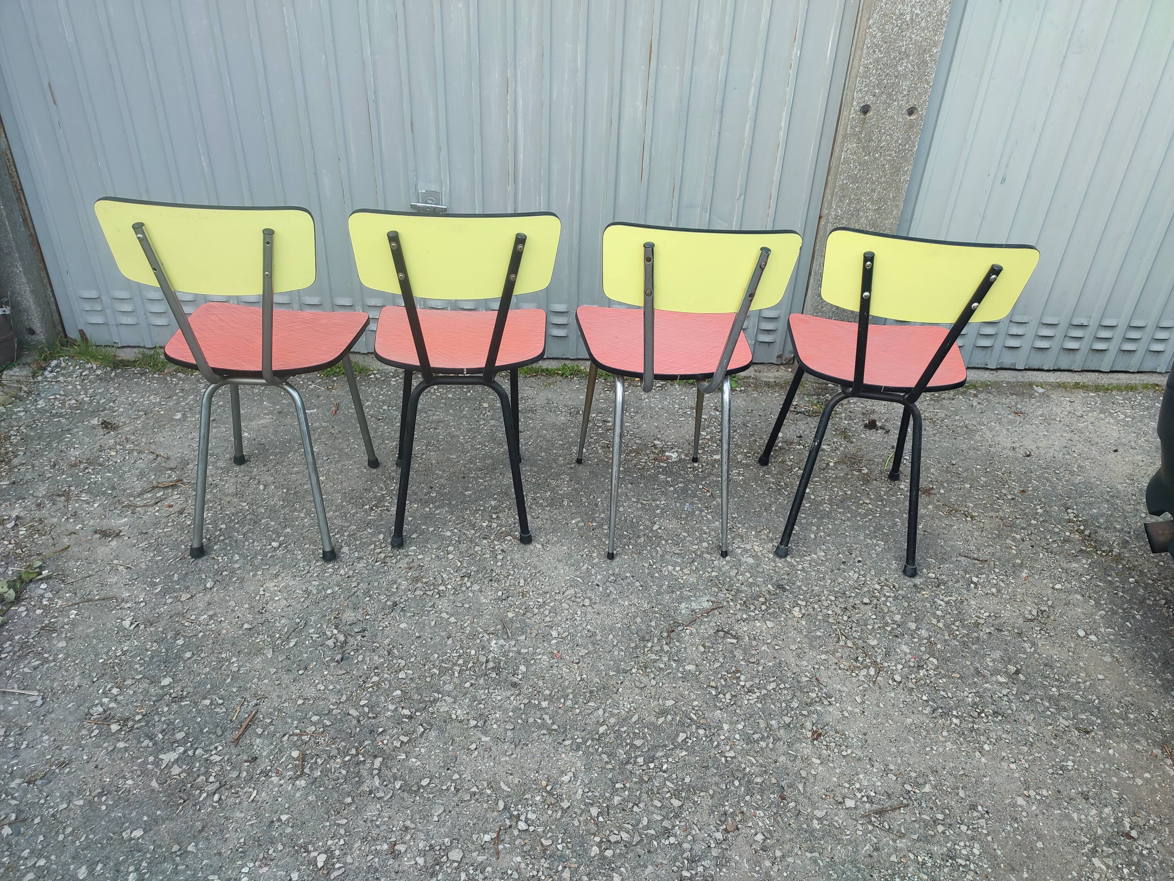 4 chaises formica vintage