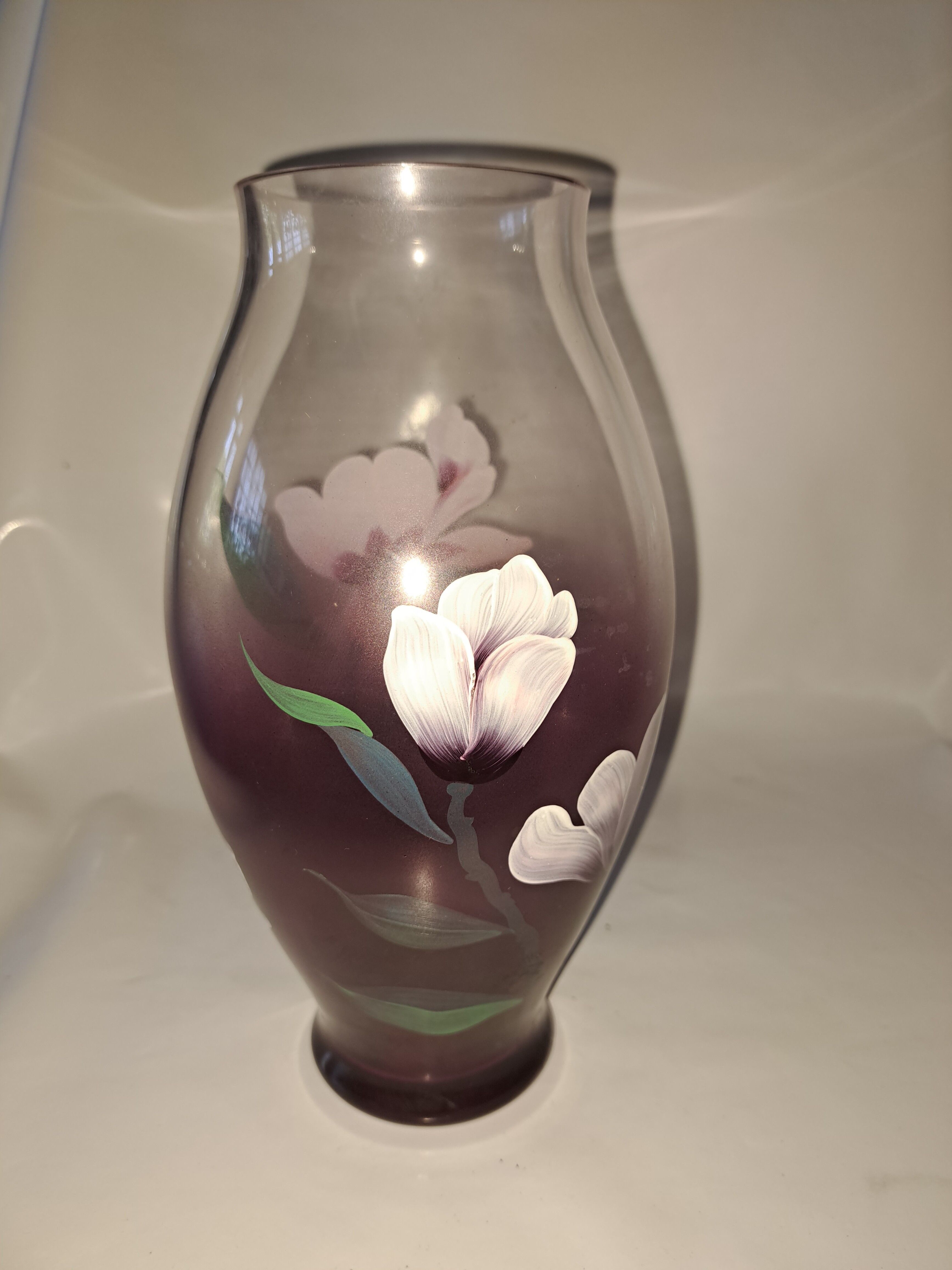 Vase en verre souffle. Vintage.