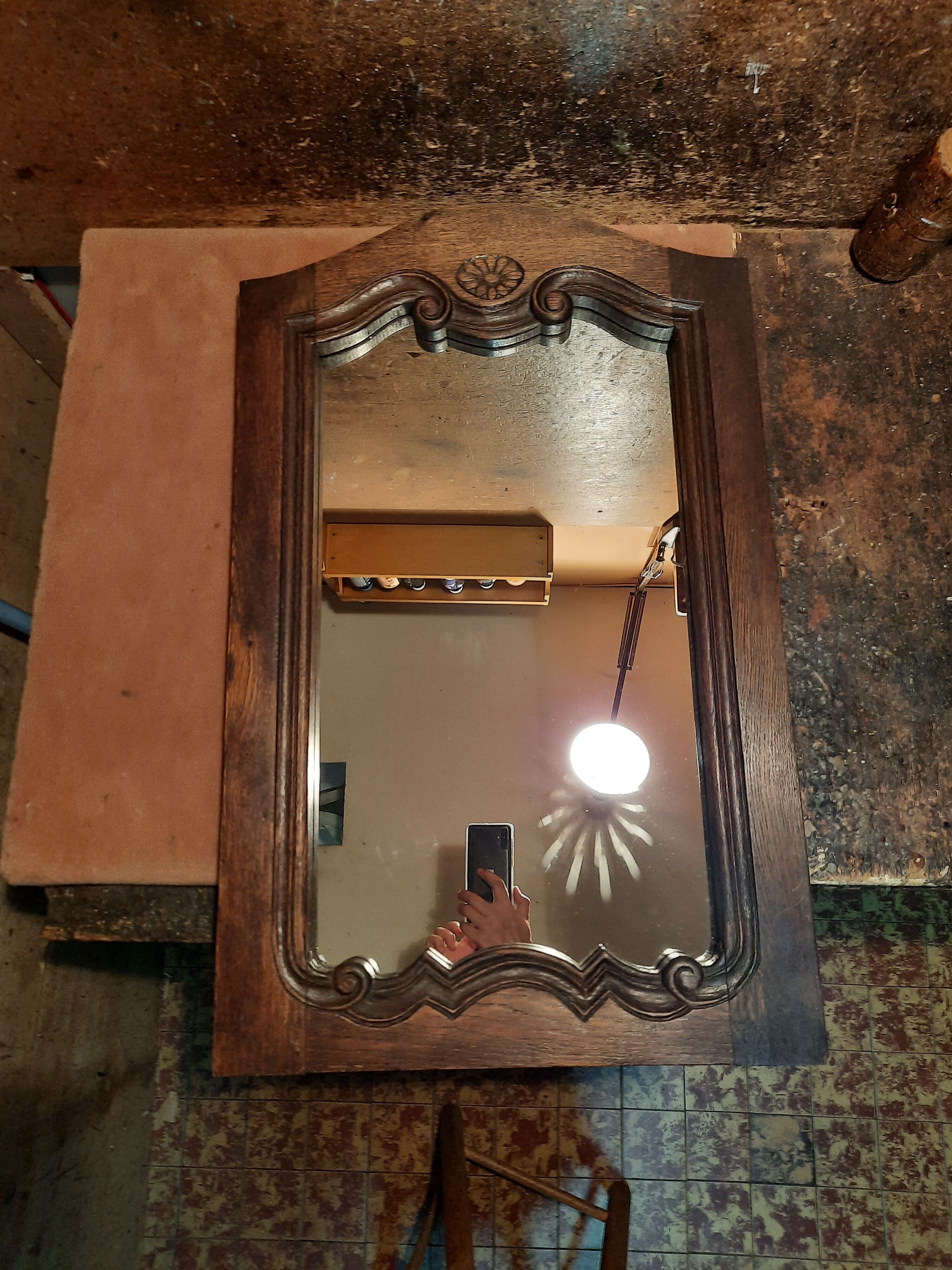 Old oak mirror