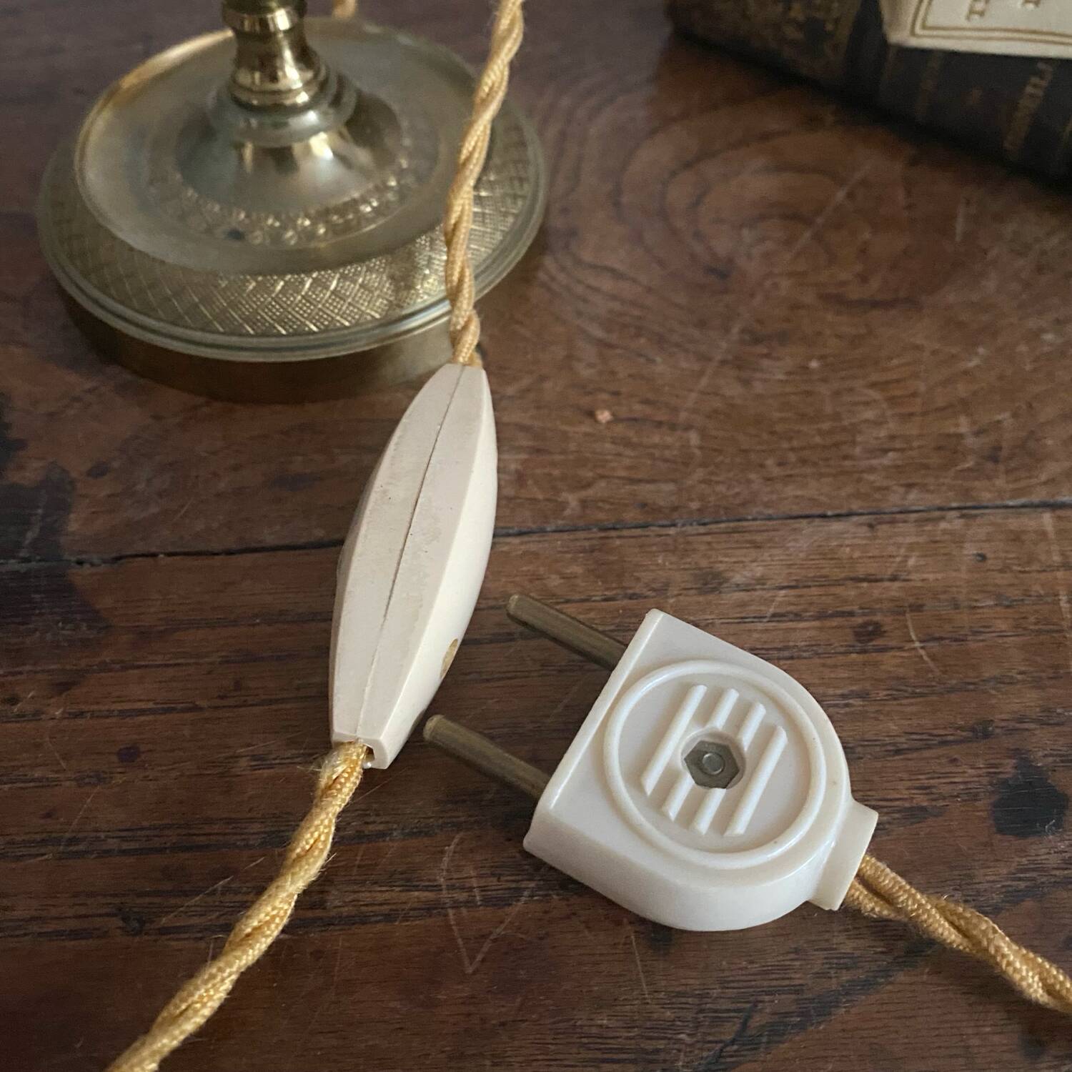 Brass candlestick style lamp