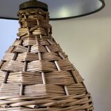 Vintage rattan demijohn lamp