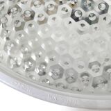 Ceiling lamp or wall lamp Holophane white opaline glass 1970 diameter 35cm