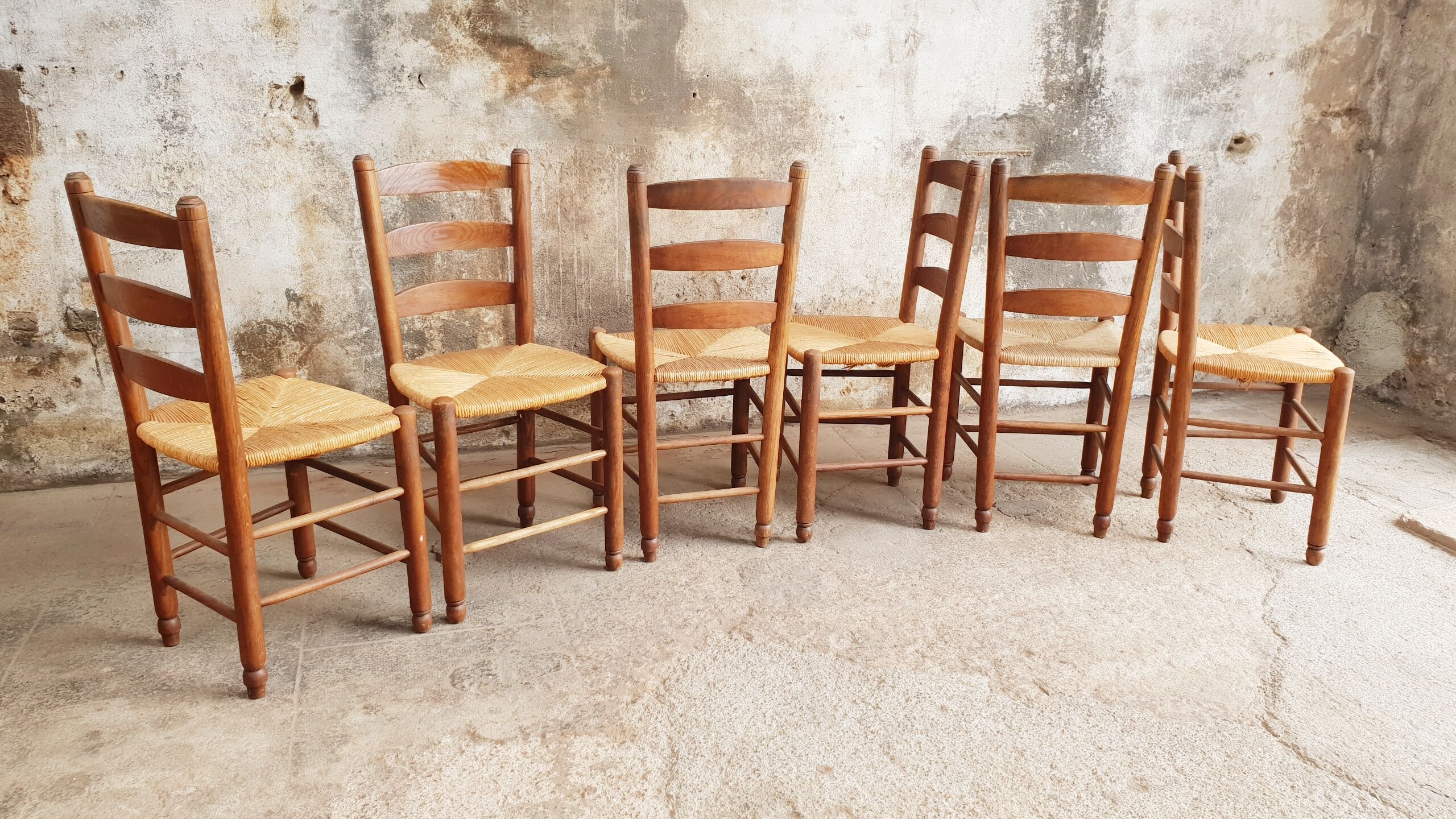 Antique chairs brutalist style