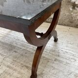 Empire style marble and mahogany coffee table