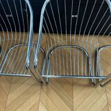 Set of 6 vintage Italian design chairs in chrome – 1970s – Gas style