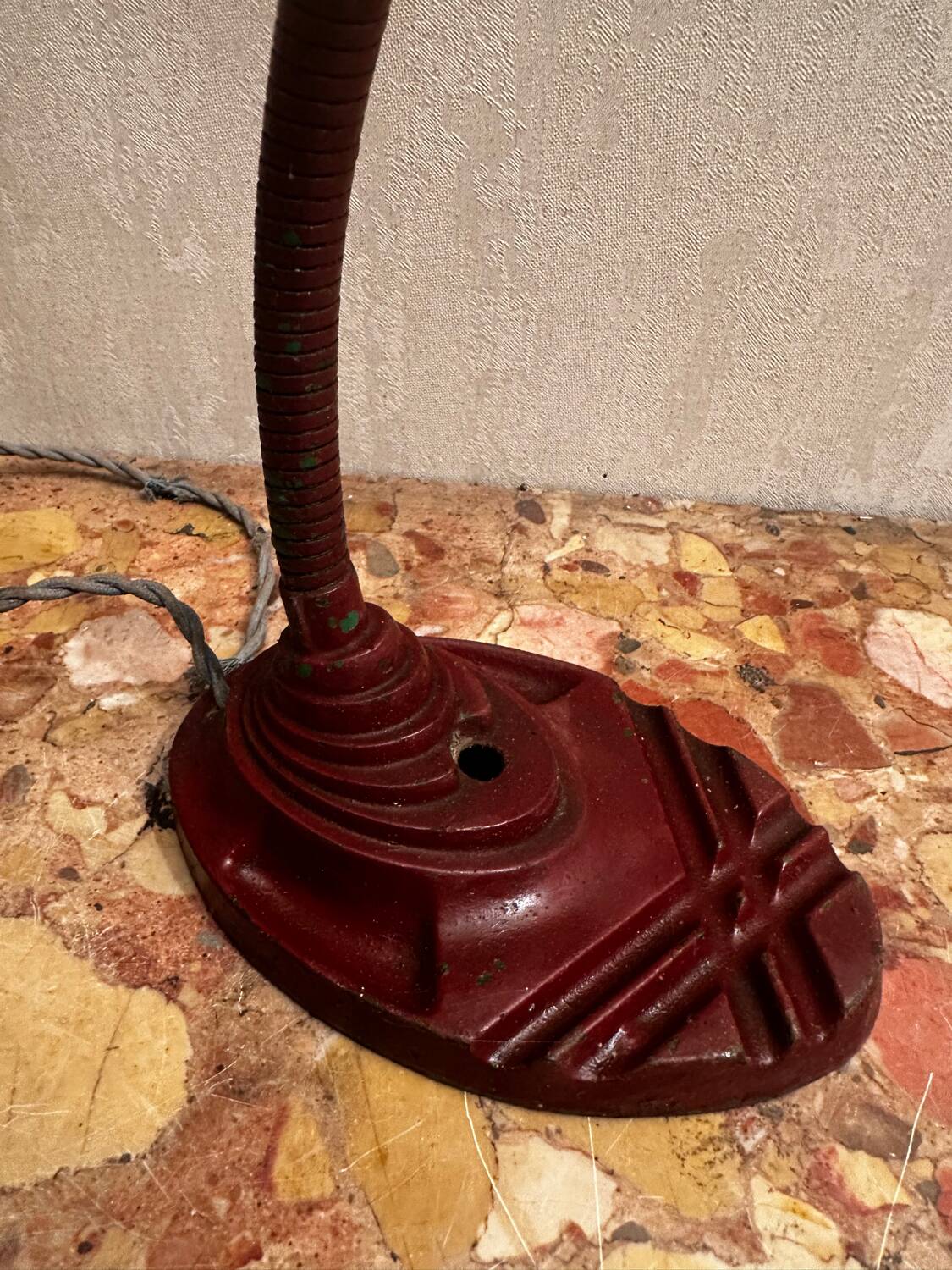 Art Deco lamp ERPE no 40 - Belgium 1930s/40s - Swan Neck Cast Iron