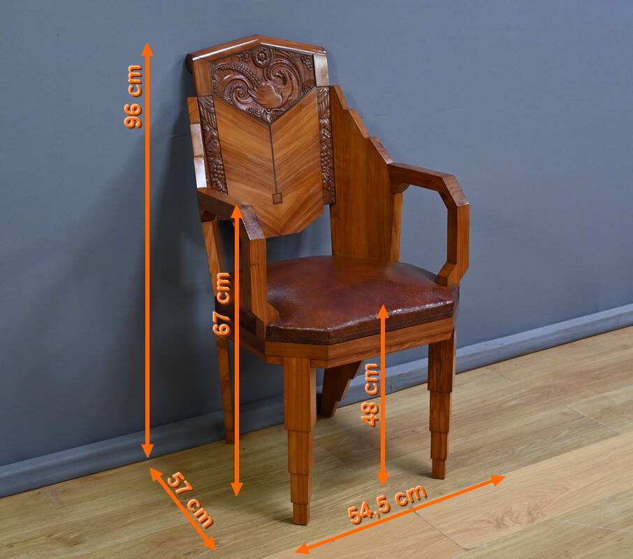 Set of 6 Rosewood Armchairs, Art Deco – 1910