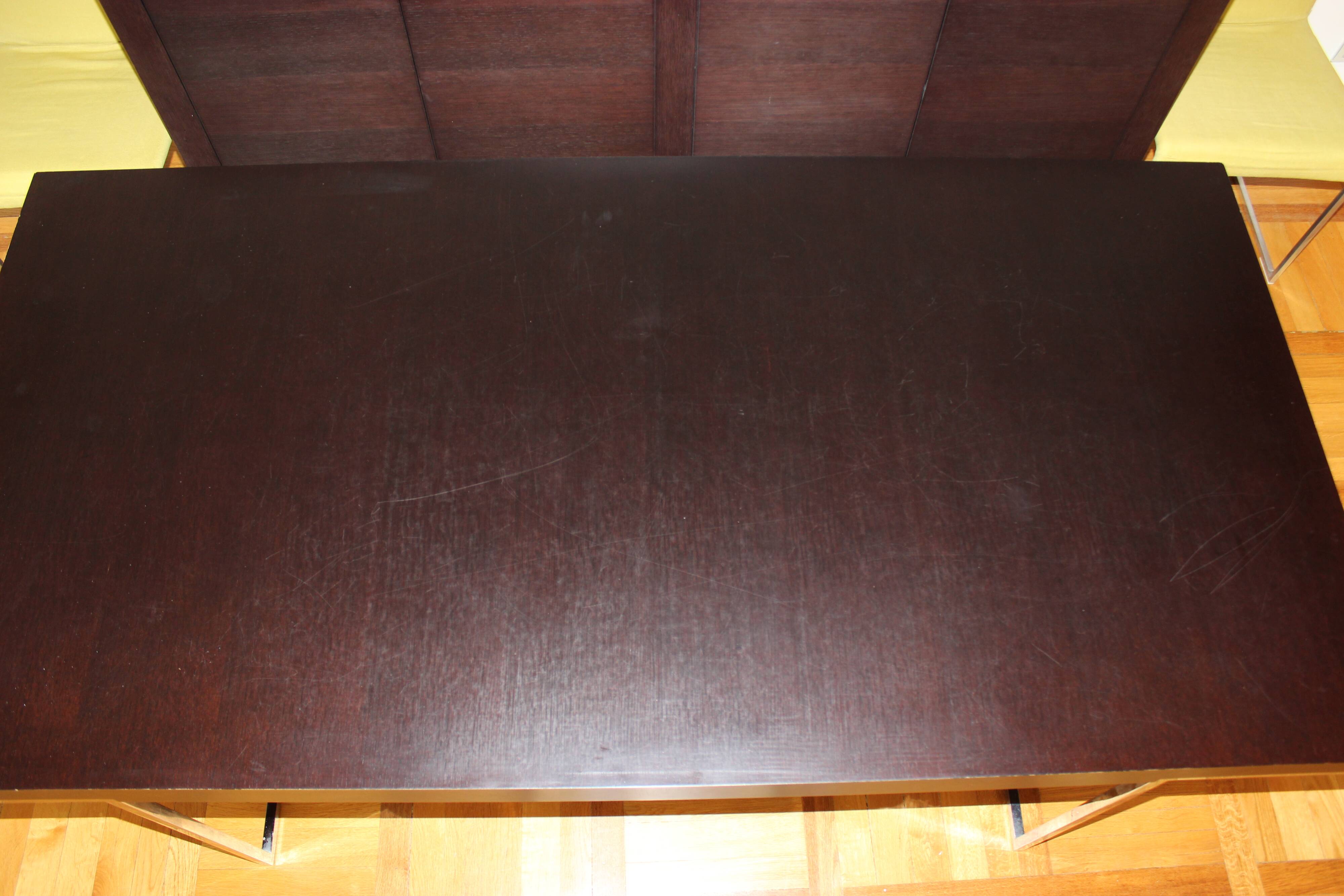 B&B Italia Maxalto - Athos table in wenge, chrome legs - design by Paola Piva.