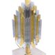 Pair of lamps, cactus sculptures, brass and chrome, 1970