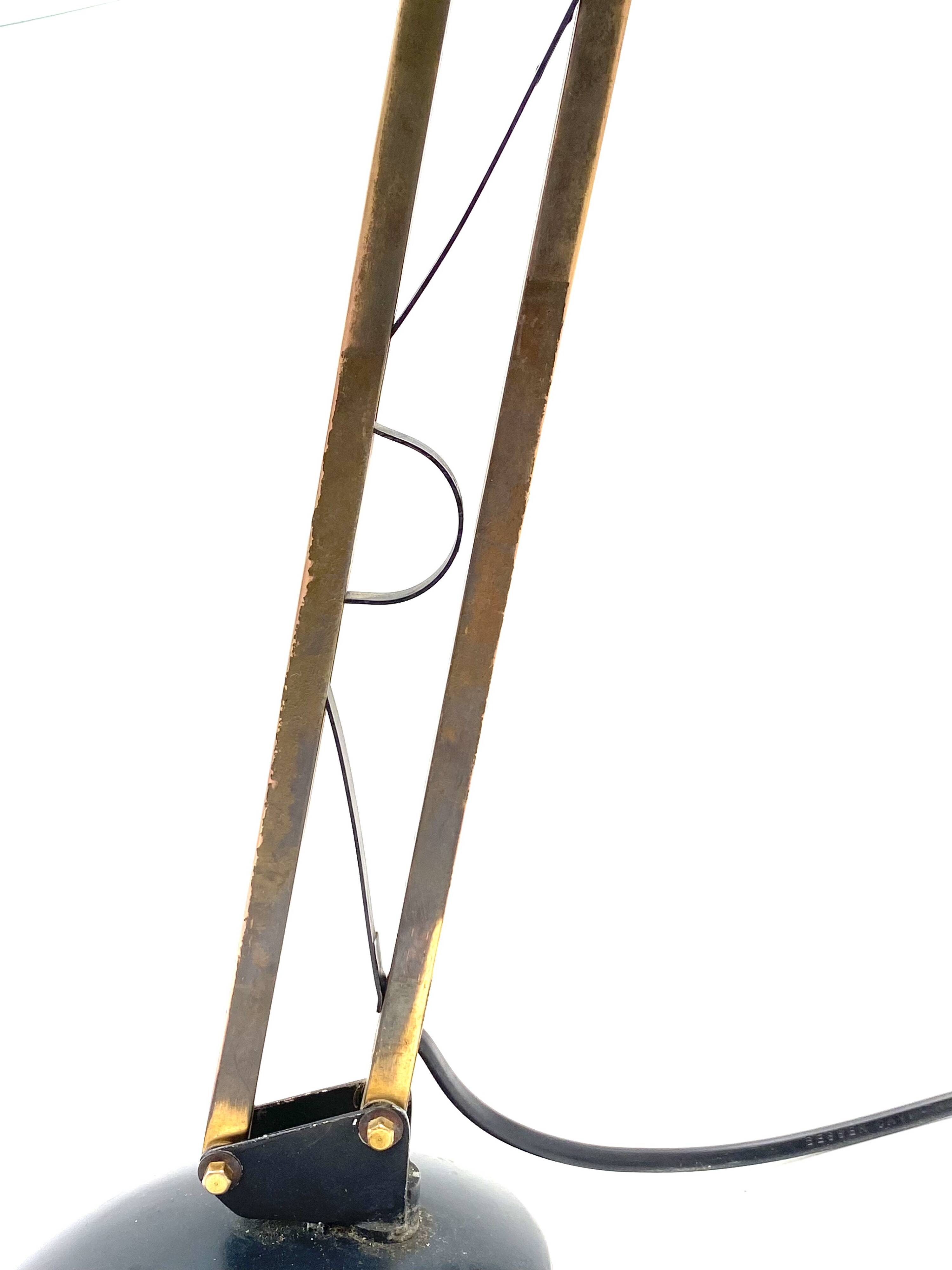 Mid-century green and brass table lamp, Italy 1960s