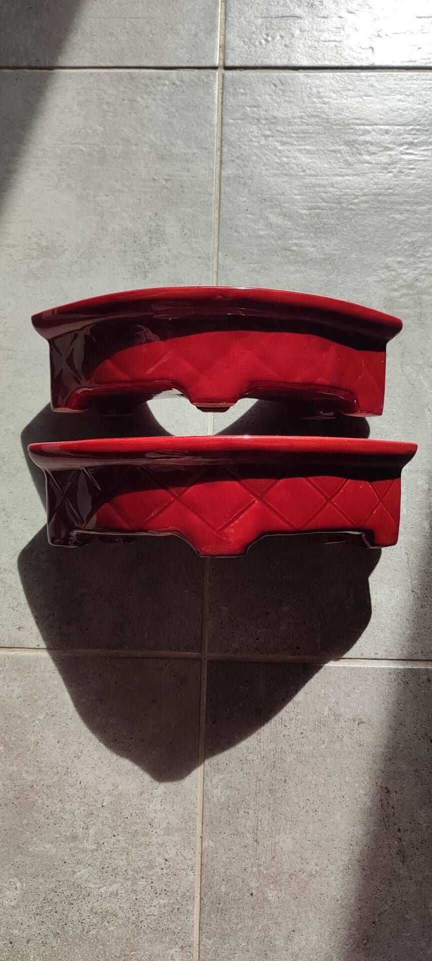 Pair of flower holder vases Ceramony Vallauris vintage 1960s/70s