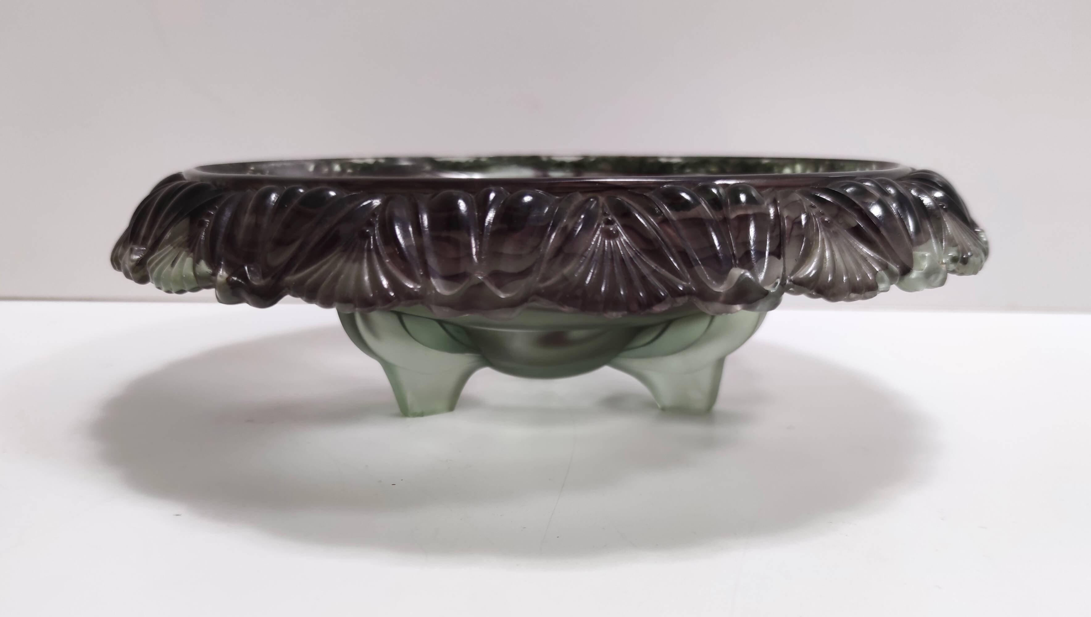 Topaz-Violet Cloud Glass Bowl or Centerpiece by Walther & Sohne, Germany
